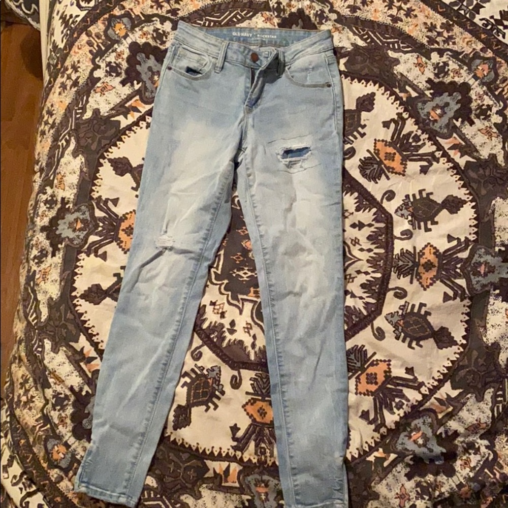 Faded/Ripped Blue Jeans